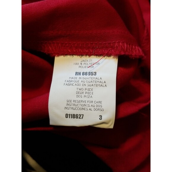 Vintage Leslie Fay Women Size 16 Red Padded Shoulder Button Down Blazer Jacket - Picture 9 of 10